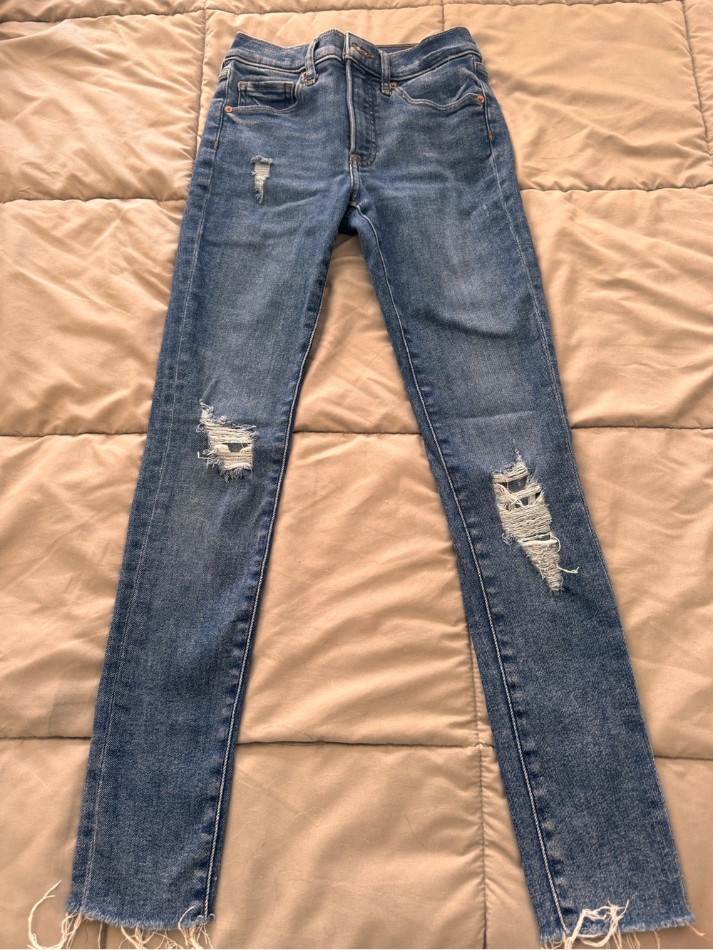EXPRESS SKINNY Blue Distressed Women's Slim Jeans